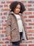 Leopard Print Wool Blend Hooded Coat for Girls brown 