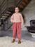 Loose-Fit Corduroy Trousers for Girls bordeaux red+chocolate+old rose 