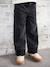 Wide-Leg Jeans with Turn-Ups for Girls black denim 