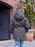Romantic Hooded Parka for Girls green+navy blue 