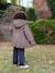 Leopard Print Wool Blend Hooded Coat for Girls brown 