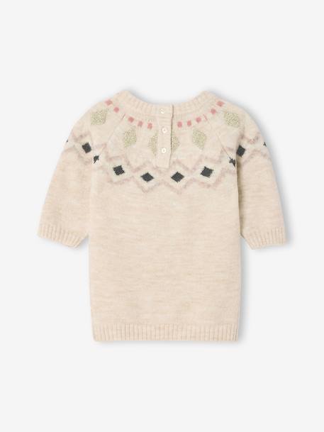 Baby dress in jacquard knit vanilla 