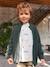 High Neck Long-Sleeved Cardigan for Boys green+navy blue 
