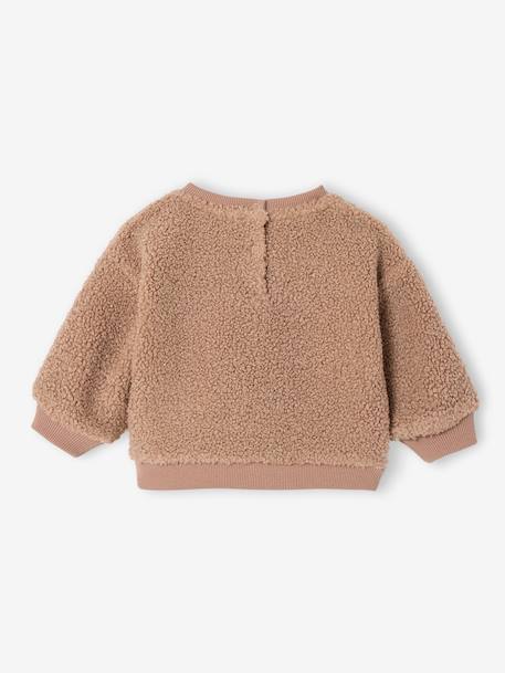 Sherpa sweatshirt for babies green+pecan nut 