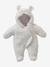 Sherpa pramwsuit for baby dolls white 
