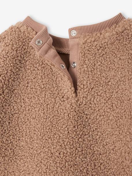Sherpa sweatshirt for babies green+pecan nut 