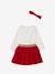 Baby girl set T-shirt skirt band for head accessories for hair Christmas gift box red 