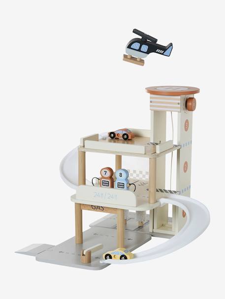 3-level garage with lift in FSC®100% wood white 