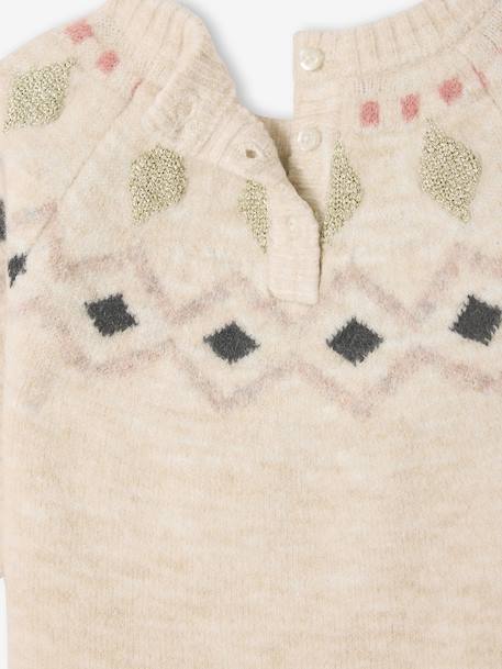 Baby dress in jacquard knit vanilla 