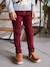 Slim Leg Corduroy Trousers for Boys bordeaux red+Tan 