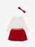 Baby girl set T-shirt skirt band for head accessories for hair Christmas gift box red 
