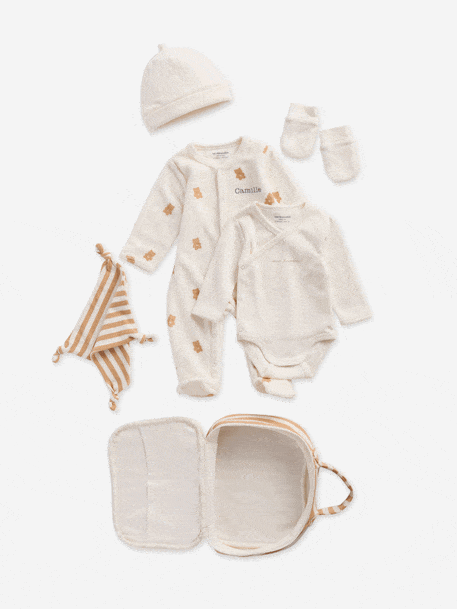 6-Piece Set with Maternity Suitcase for Newborns ecru 