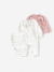 3-Piece Set for Newborns: Plain Knit Cardigan + Sleepsuit + Bodysuit rose 