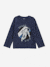 Long-Sleeved T-Shirt with Reversible Sequins for Boys navy blue 
