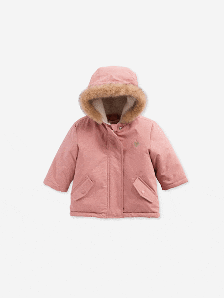 Parka + lightweight jacket 3-in-1 for babies old rose+olive 