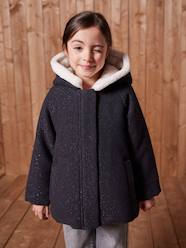 Girls-Woollen Fabric Coat with Hood 