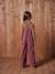 Wide-Leg Fleece-Effect Corduroy Dungarees for Girls fir green+mauve 