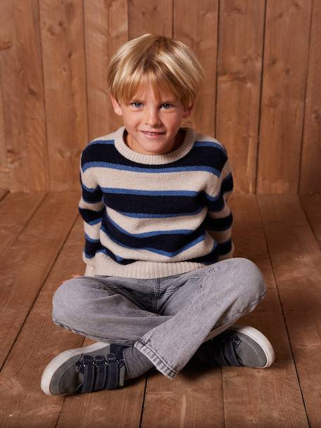 Fluffy Jumper for Boys marl white 