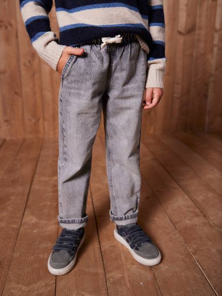 Wide Easy to Slip On Jeans for Boys black denim+bleached denim+brut denim+grey+stone 