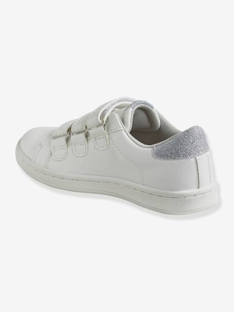 Trainers with Touch Fasteners, for Girls WHITE MEDIUM SOLID 