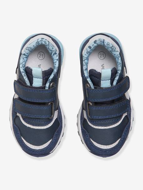 Touch-Fastening Trainers for Baby Boys, Runner-Style Dark Blue+Grey 
