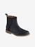 Dual Fabric Leather Boots, for Girls Black 