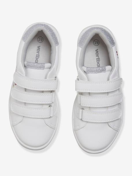 Trainers with Touch Fasteners, for Girls WHITE MEDIUM SOLID 