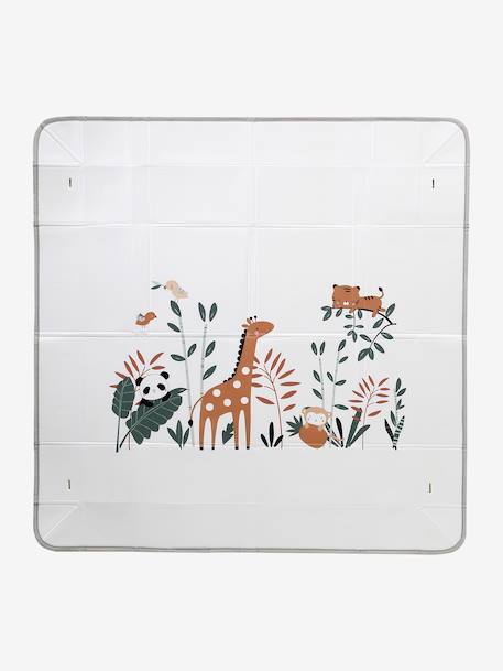 Reversible and foldable floor mattress with balls beige+green 