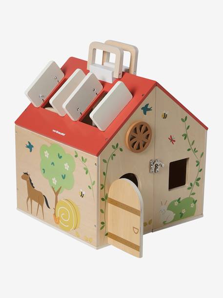 Wooden farm with FSC® wooden accessories red 