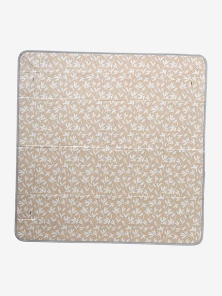 Reversible and foldable floor mattress with balls beige+green 