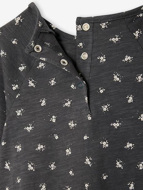 T-shirt in a blouse style with a floral print anthracite 
