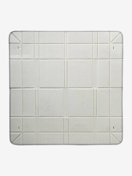 Reversible and foldable floor mattress with balls beige+green 