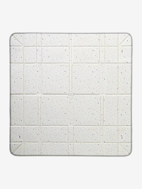 Reversible and foldable floor mattress with balls beige+green 