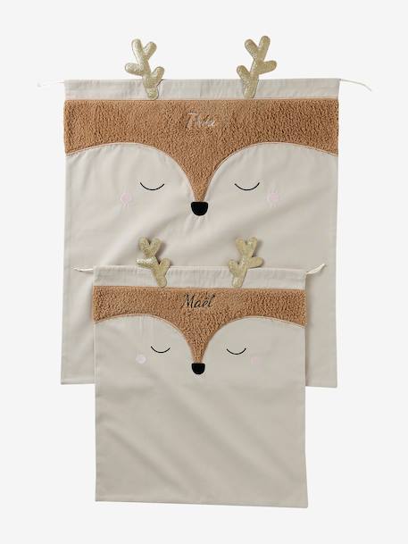 Reindeer Christmas Sack golden beige 