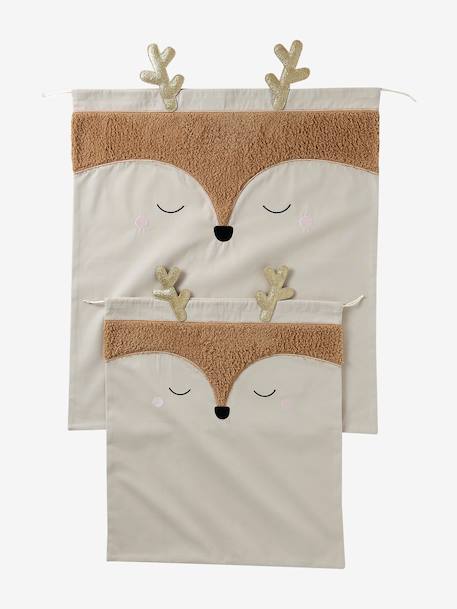 Reindeer Christmas Sack golden beige 