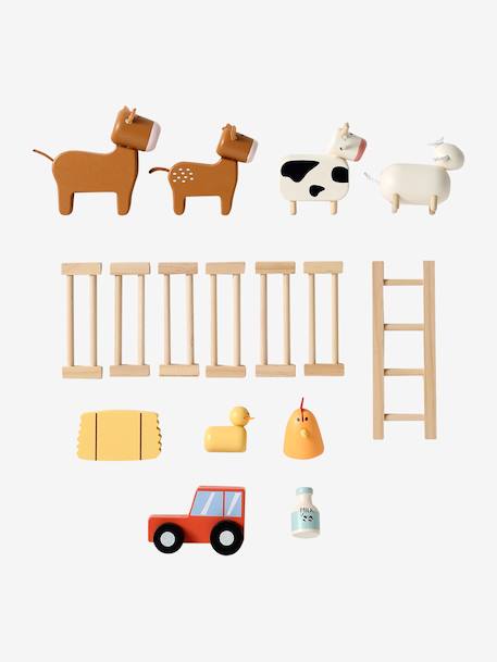Wooden farm with FSC® wooden accessories red 