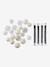 Reversible and foldable floor mattress with balls beige+green 