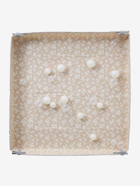 Reversible and foldable floor mattress with balls beige+green 