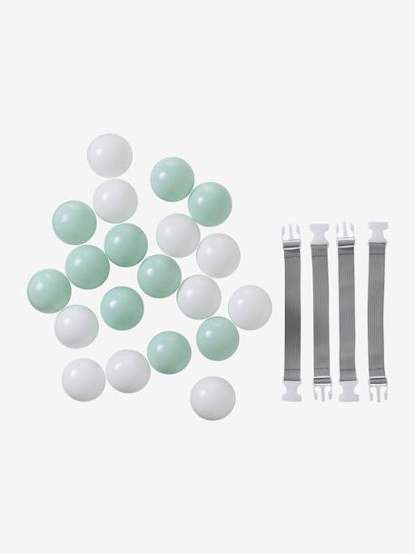 Reversible and foldable floor mattress with balls beige+green 