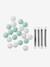 Reversible and foldable floor mattress with balls beige+green 