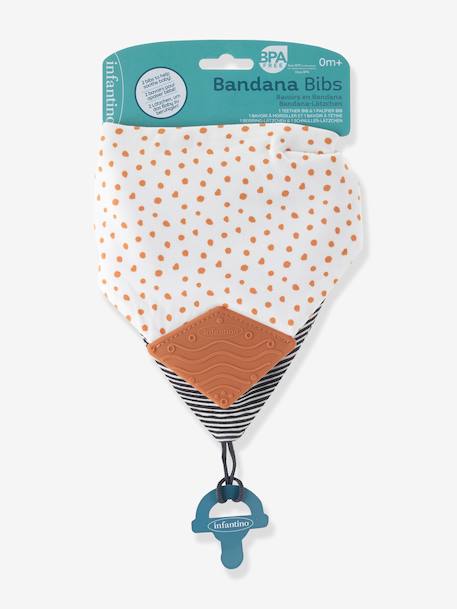 Pack of 2 Bandana Bibs + Dummy Clip - INFANTINO terracotta 