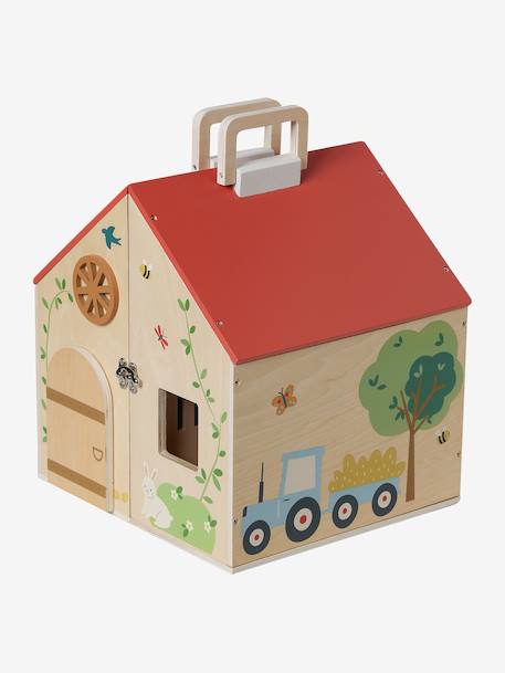 Wooden farm with FSC® wooden accessories red 