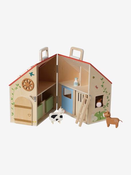 Wooden farm with FSC® wooden accessories red 