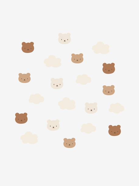 Pack of 20 bear and cloud stickers beige 