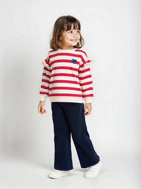 Wide Corduroy Paperbag Trousers for Girls fir green+mauve+navy blue+olive 