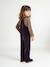 Set of t-shirt and cord dungarees girl anthracite 