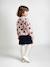 Cardigan with Jacquard Knit Hearts for Girls golden beige+lilac+old rose 