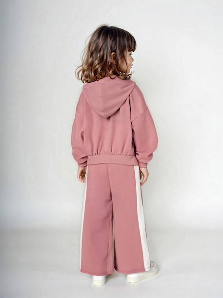 Hooded Sweatshirt + Wide-Leg Joggers Sportswear Set old rose 