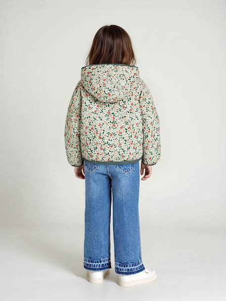Reversible Lightweight Jacket for Girls emerald green+sage green 