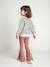 Printed Sweatshirt & Flared Leggings Set for Girls dusky pink 